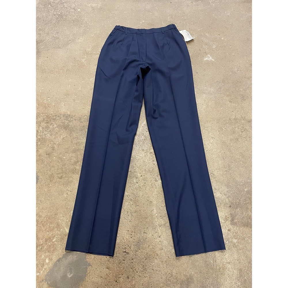 Vintage DSCP Pants Womens 12 Blue Wool Blend Pleated Twill Dress‎ Slacks AF 1620